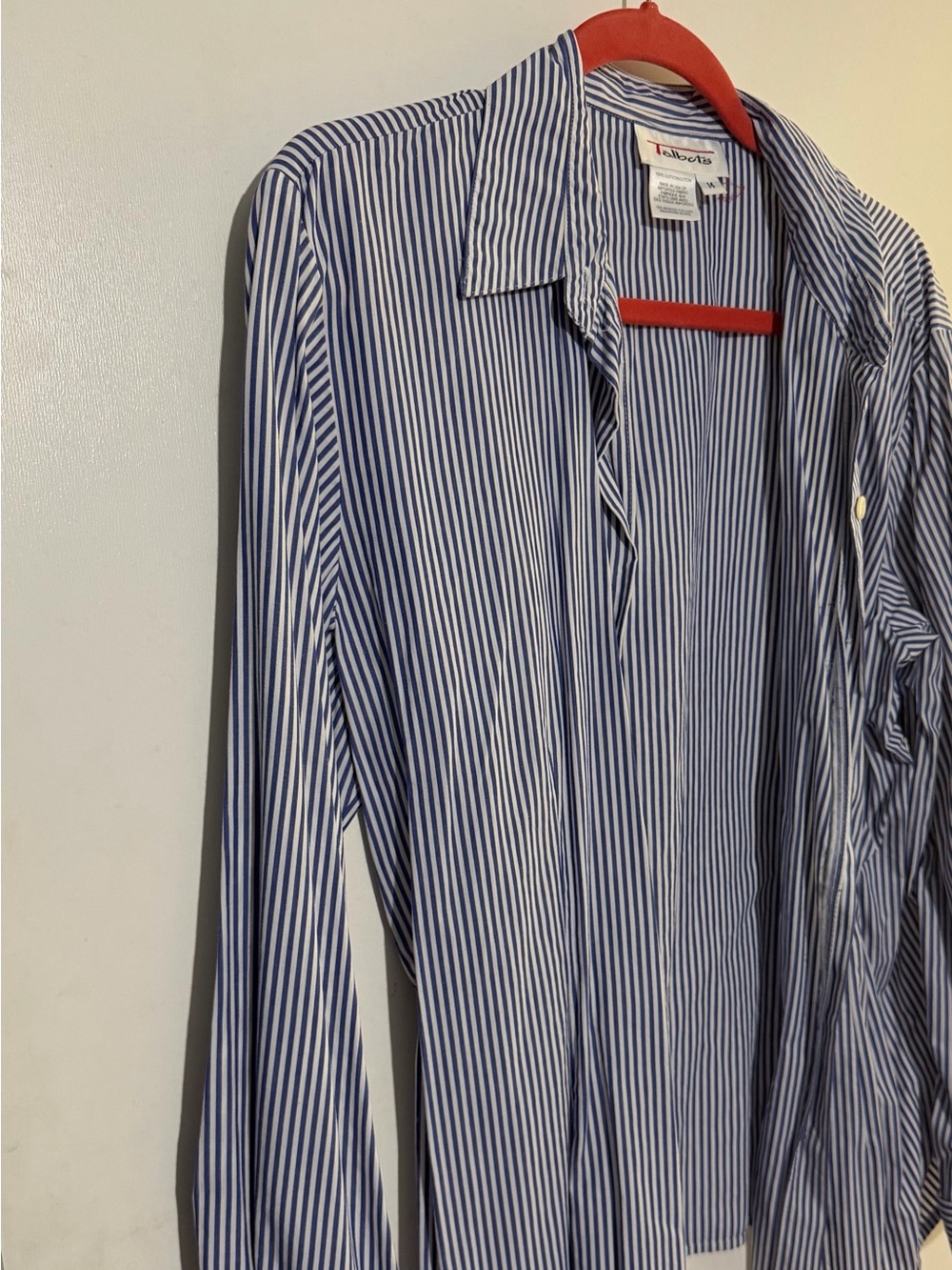 Talbots Blue & White Pinstripe Dress Shirt